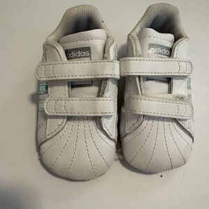 Adidas Superstar Baby White and Iridescent Sneakers Size 2